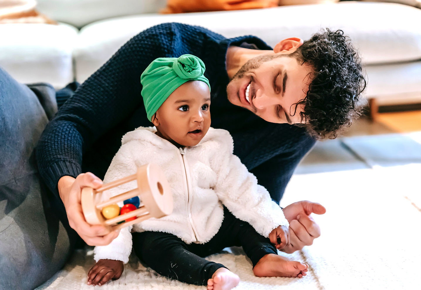 man playing with child